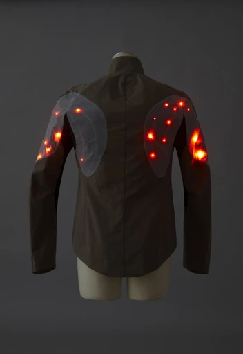 The Sporty Supaheroe integrates 64 RGB LEDs into its stretchable, wearable circuit boards