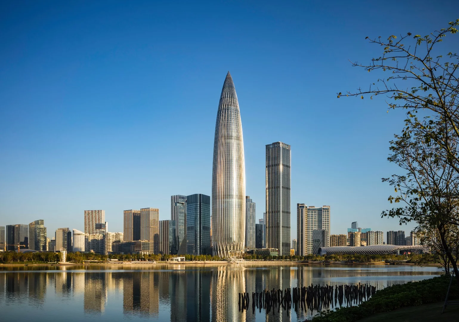 The China Resources Headquarters, by KPF, is located in Shenzhen, China, and rises to a height of 400 m (1,312 ft)