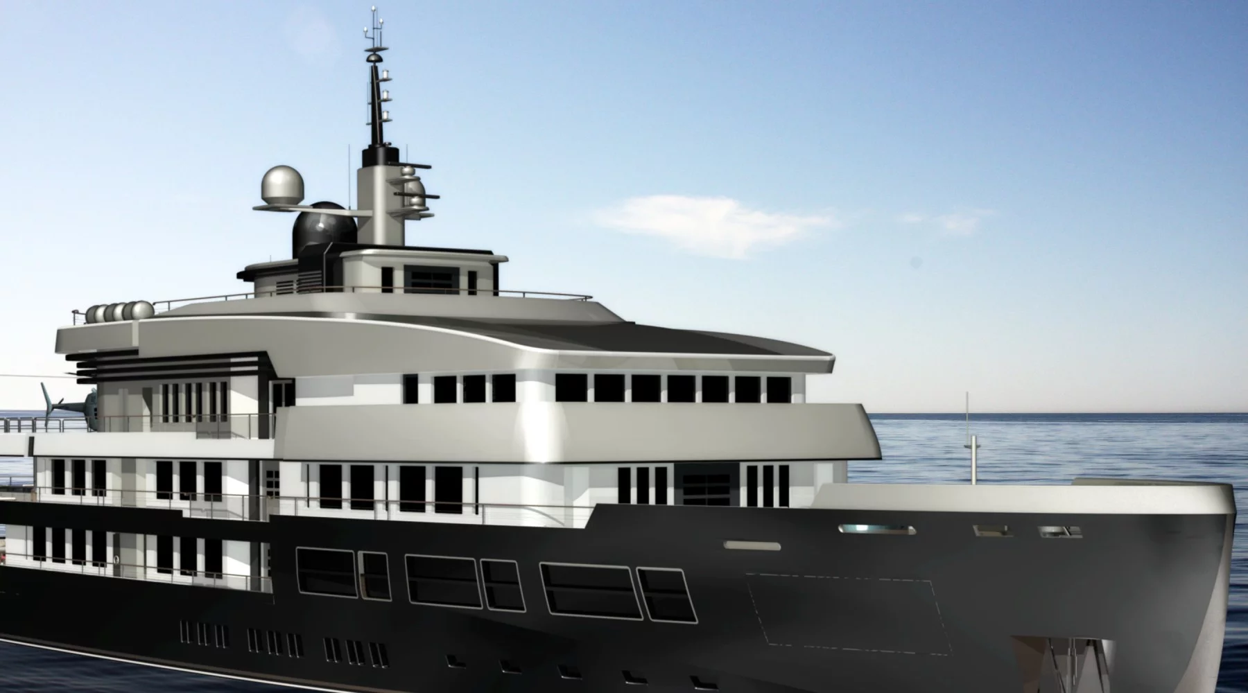 Yacht-designer Gian Paolo Nari has unveiled his mega expedition yacht concept, the NPe75, which incorporates both helipad and helicopter hangar