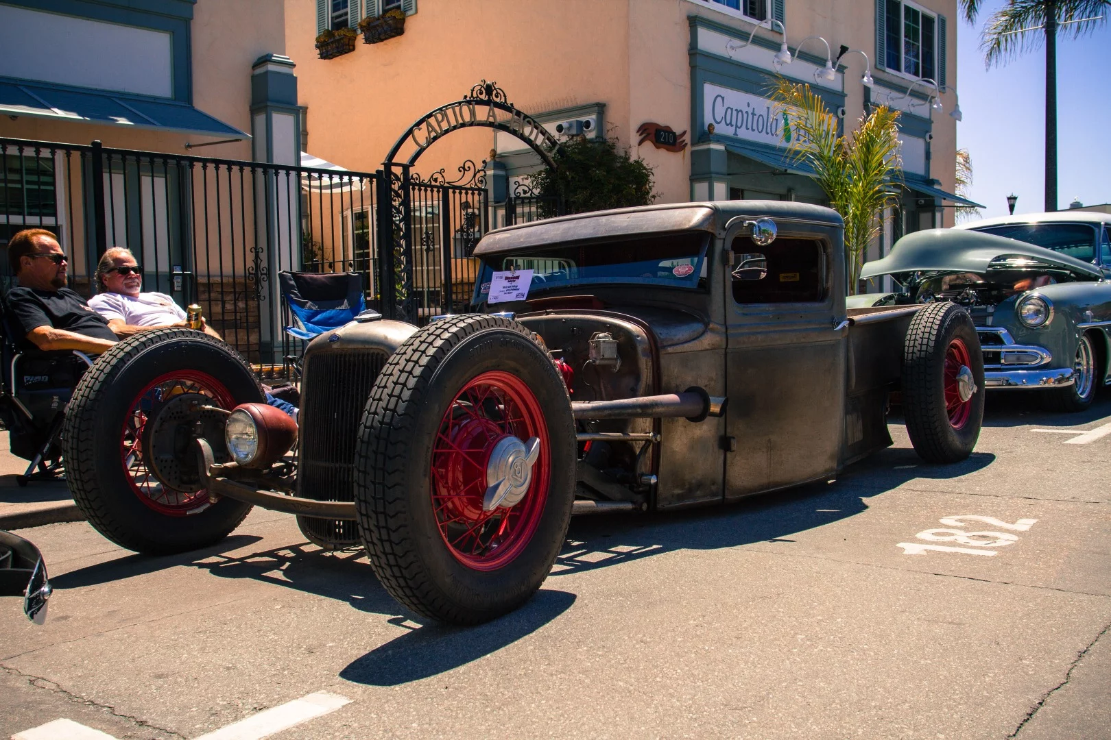 This 1934 Ford Pickup looks pretty menacing. I didn't get to hear it, but with it's big Lincoln V8 with straight pipes, I imagine it sounded pretty menacing as well