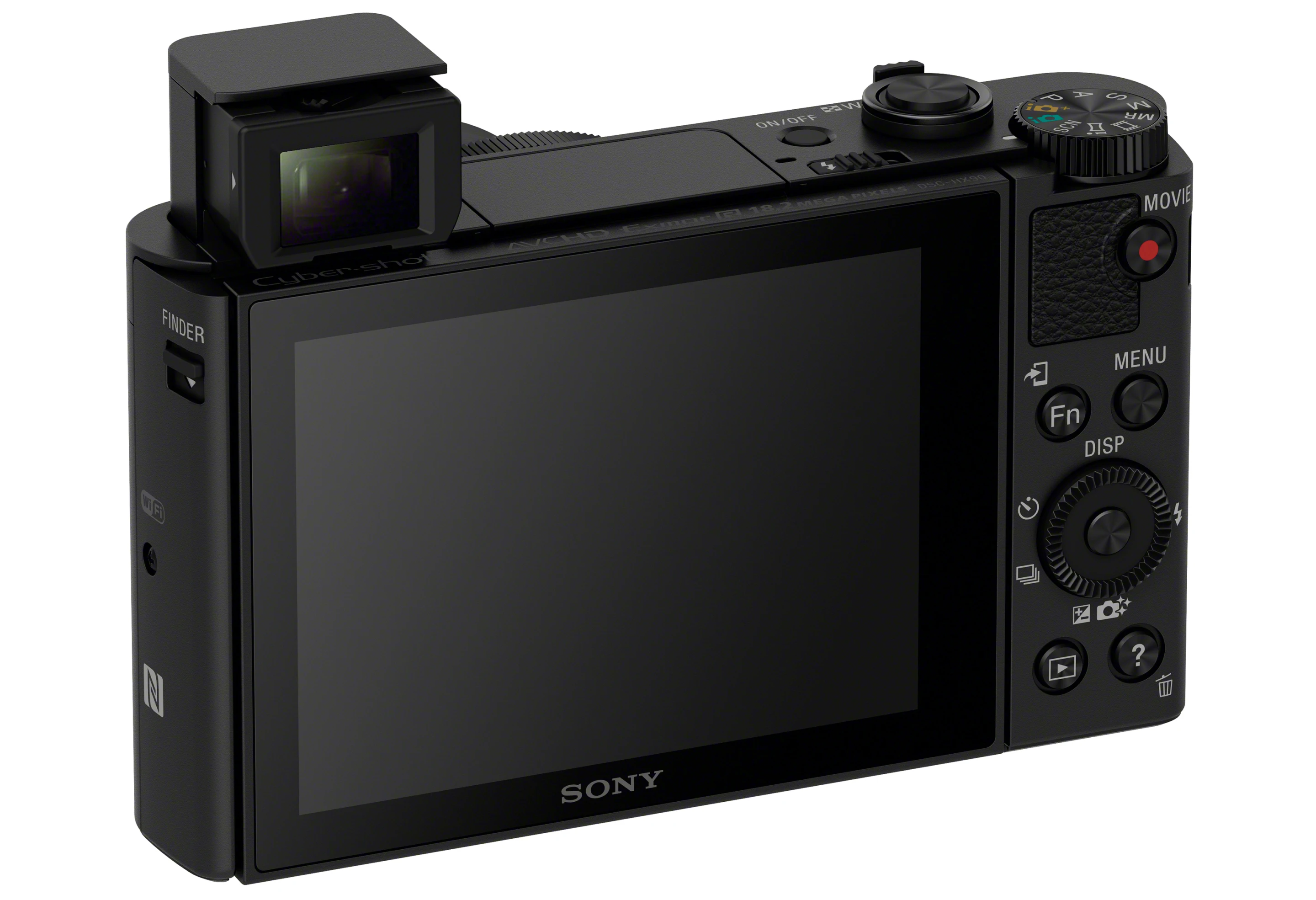 The Sony Cyber-shot HX90V boasts a built-in pop-up electronic OLED viewfinder