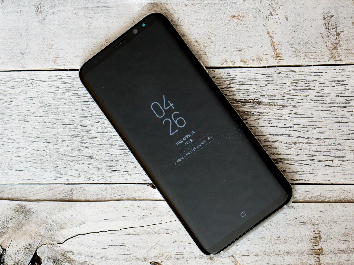 The always-on display, while the phone is resting