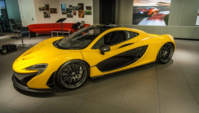 The high-tech McLaren P1 has a 727-hp mid-mounted V8 twin-turbo and a 176-hp electric motor