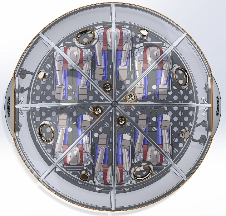 Top view of six-person Survival Capsule
