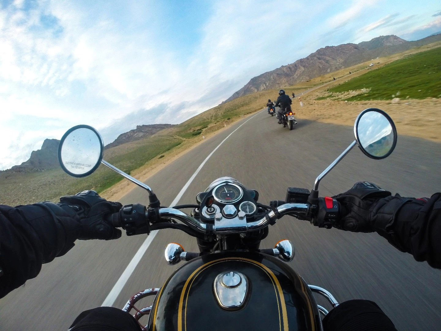 The road out of Uliastai, pictured here, and the road into Ulgii at the end of the trip provide us with a rare look at some bitumen