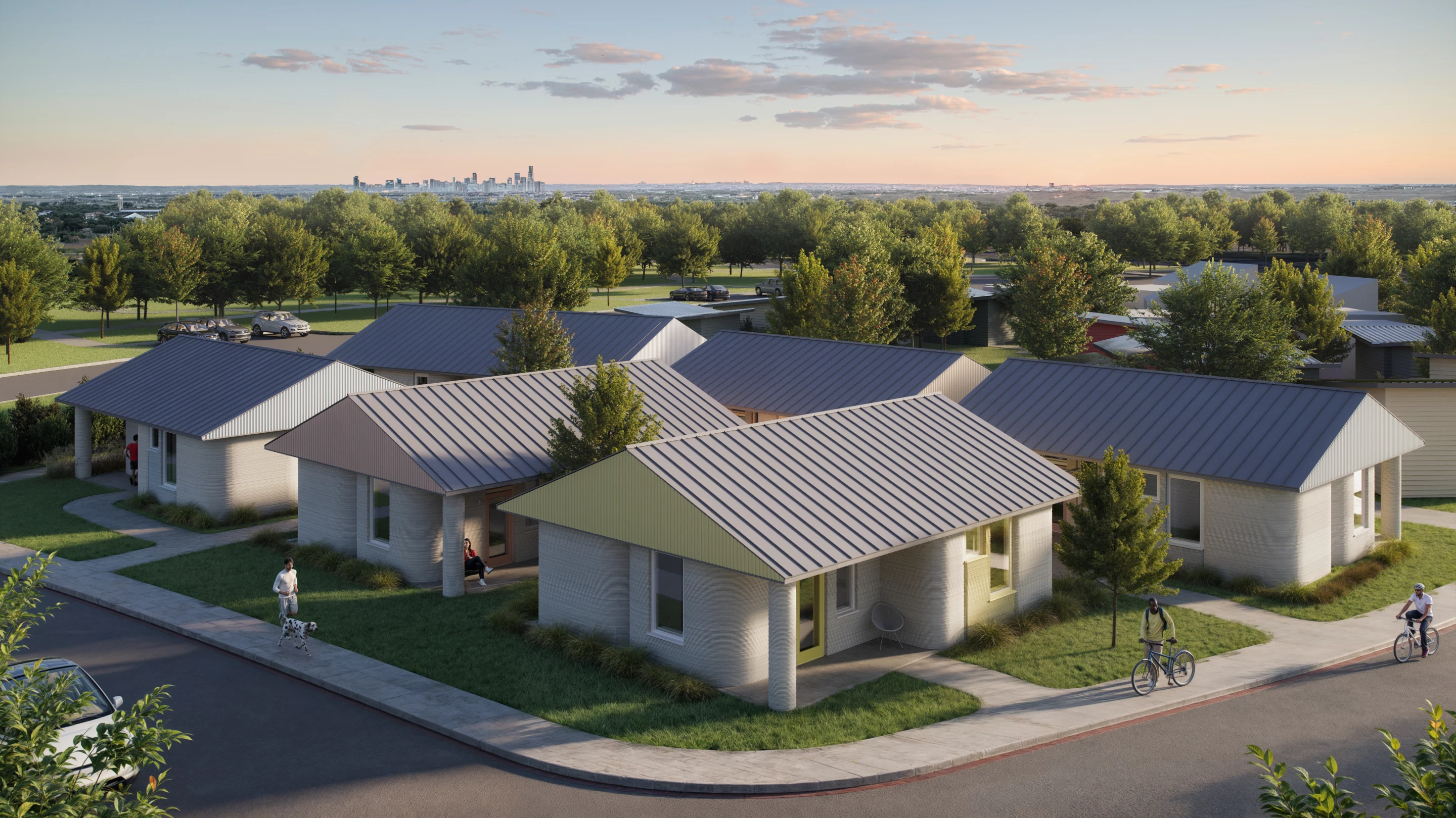 The Community First! Village will feature 100 new 3D-printed homes created by Icon