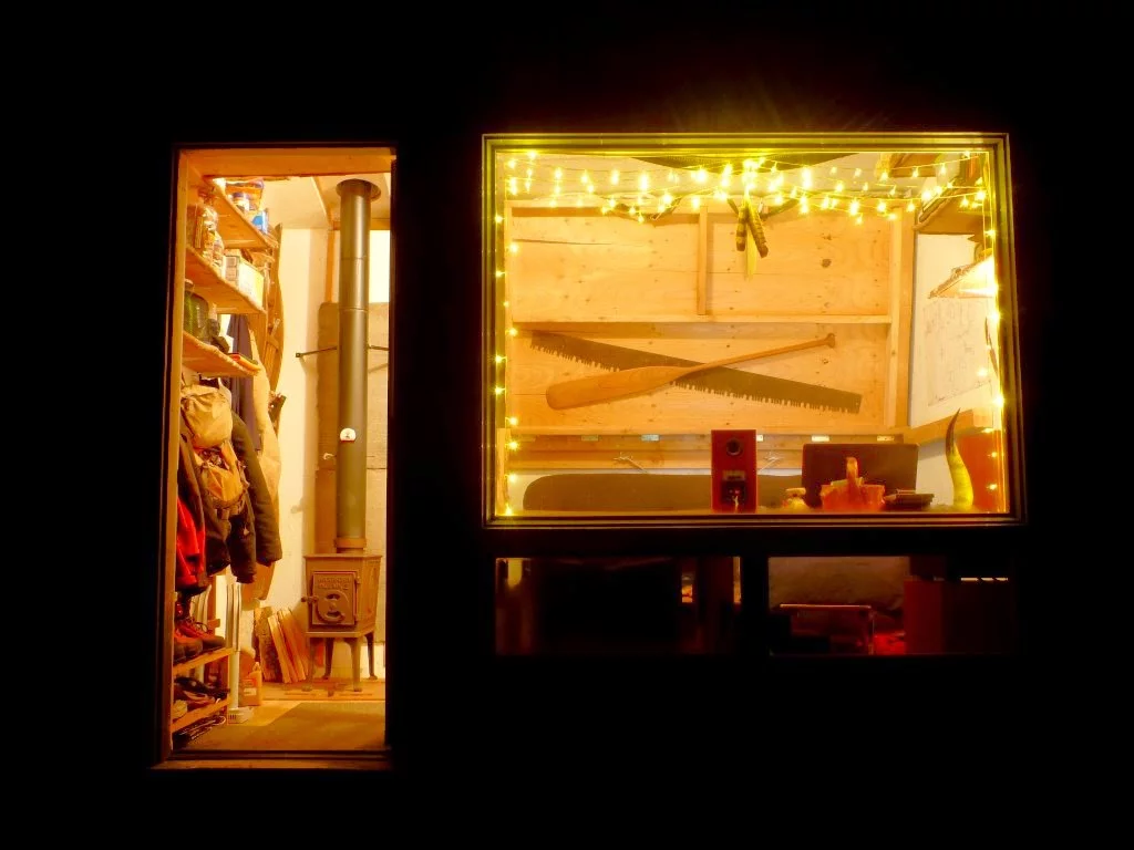 The Transforming Tiny Home at night (Photo: Scott Brooks/Brendan McGarry Photography)