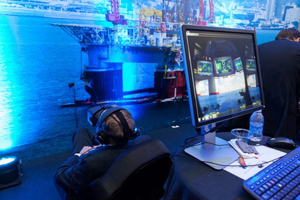The virtual tour uses an Oculus Rift headset