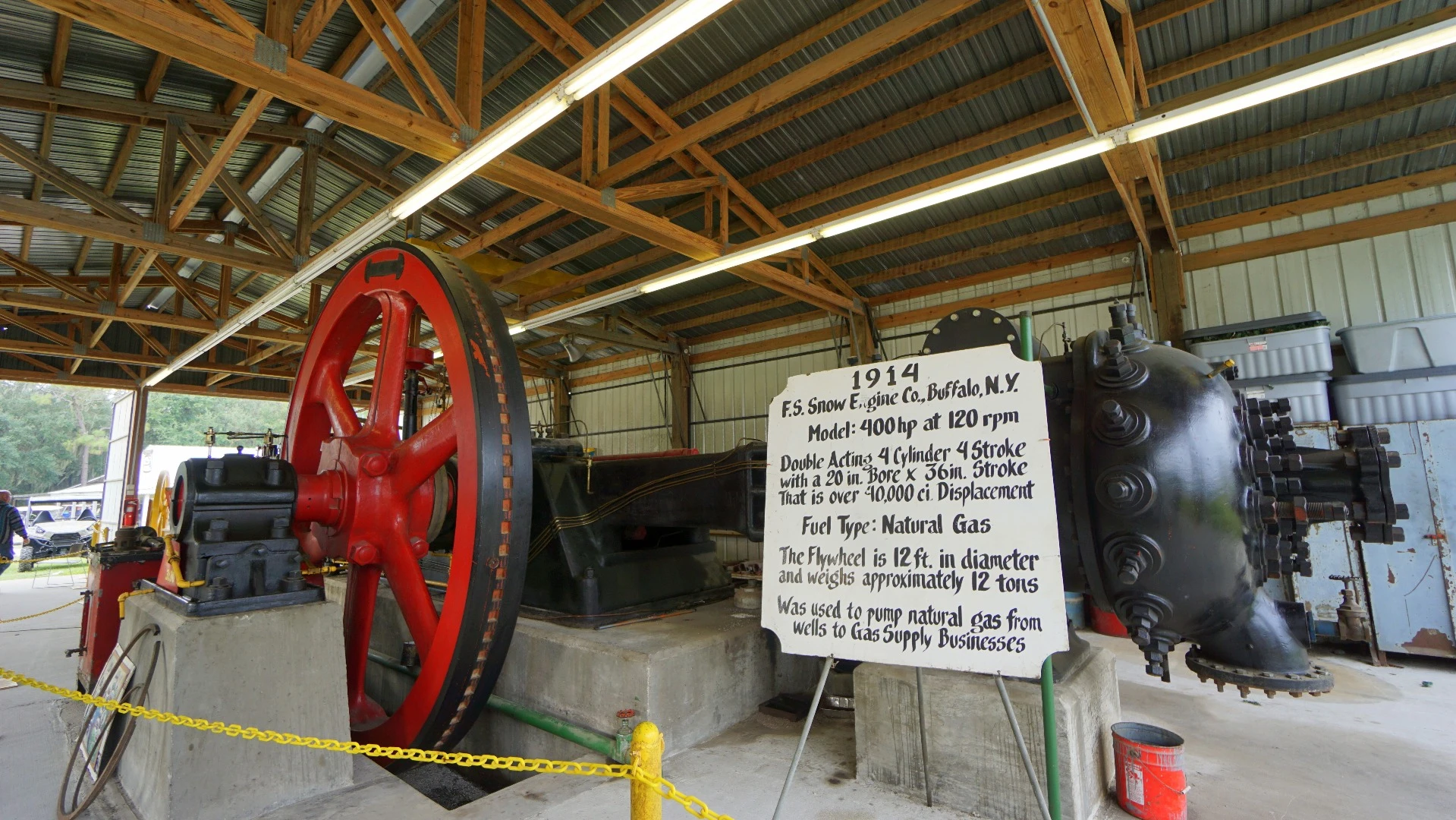 1914 F.S.Snow engine - we didn't measure it but it's probably close to 30 feet long