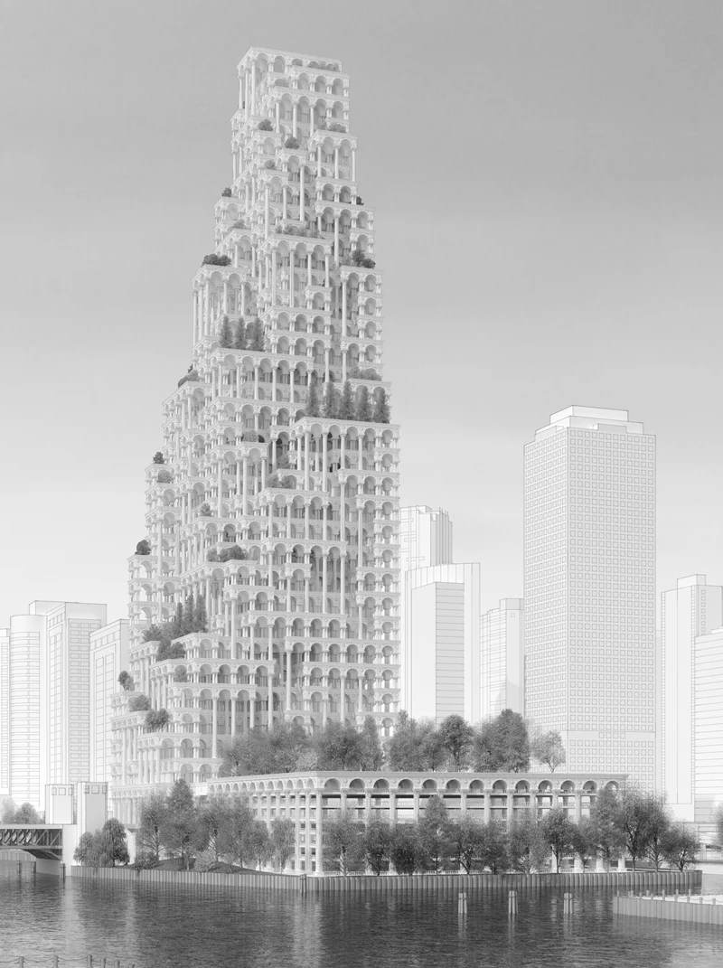 Honorable Mention - 21st Century Neoclassical Skyscraper by John Houser, Park MacDowell (United Sates)