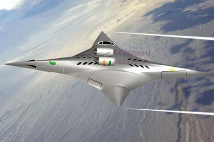 The supersonic bi-directional flying wing (SBiDir-FW) aircraft in high-speed configuration (Image: University of Miami)
