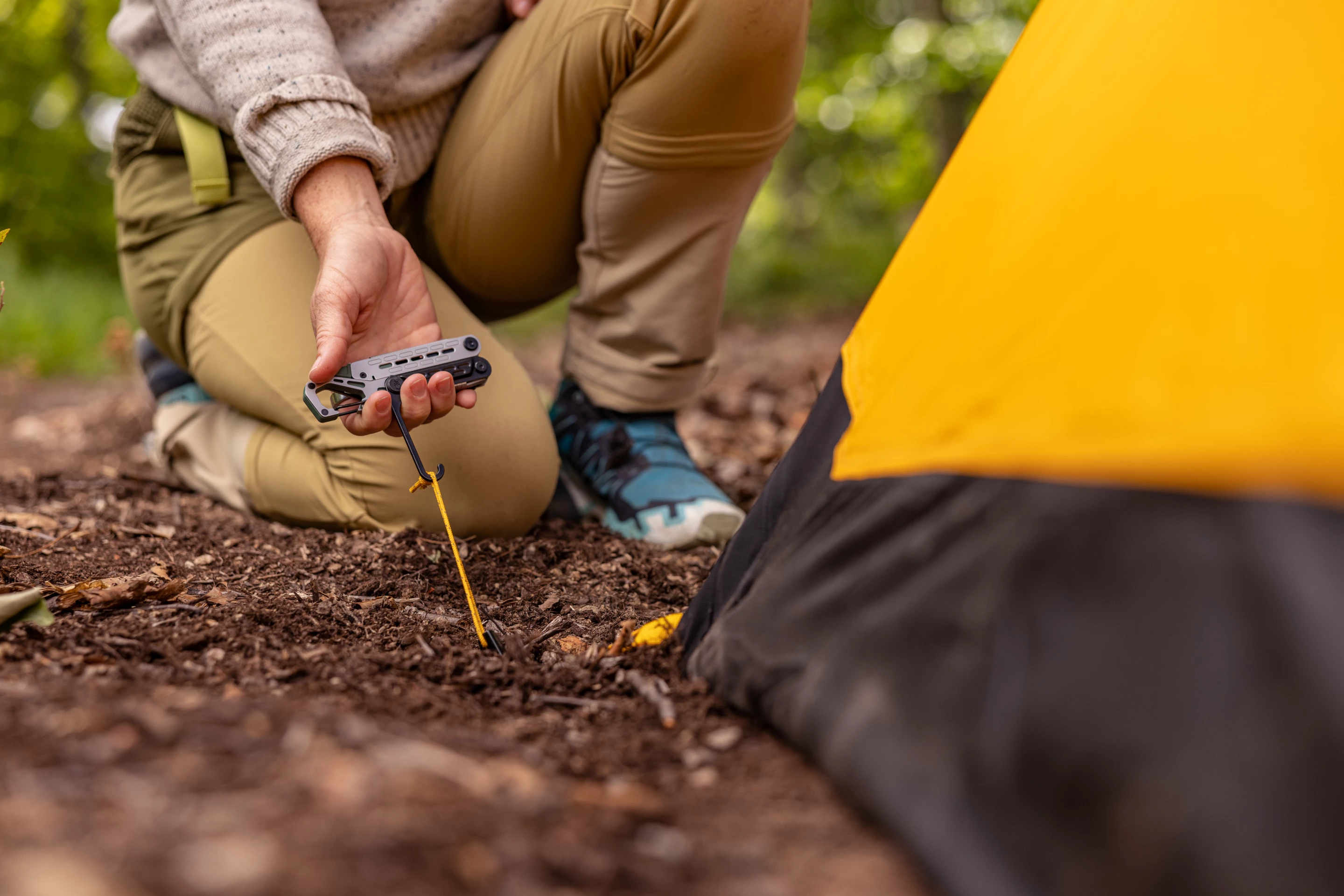 The Stakeout series' name and camp-specific design revolves around the stake puller