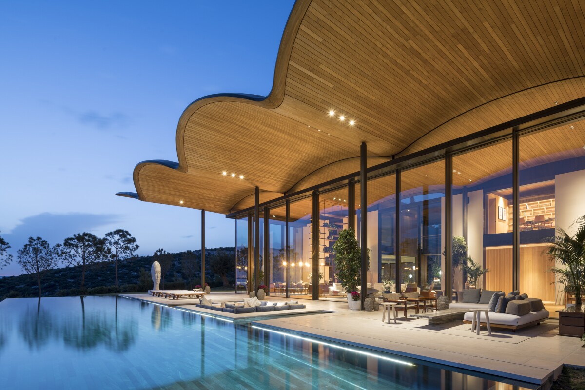 Handcrafted Timber Roof Tops Foster Partners Stunning Luxury Villa