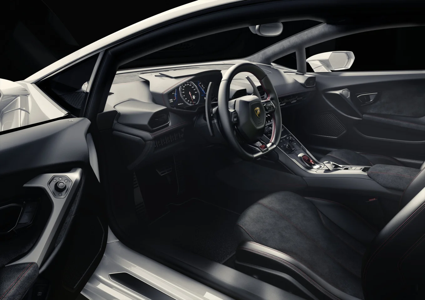 A Nappa leather/Alcantara soaked interior also supports a 12.3 inch TFT instrument panel for navigation, engine and infotainment details