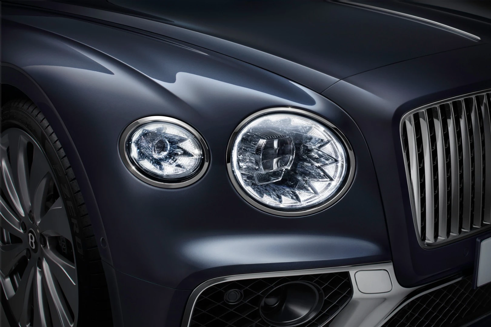 LED matrix headlights with a very spunky design twist around the edges