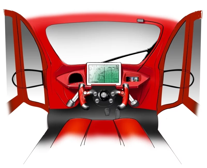 Conceptual image of the Toyota Smart Insect's driver's seat