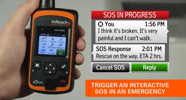 Rescuers can gather more information thanks to the two-way capabilities of the inReach system