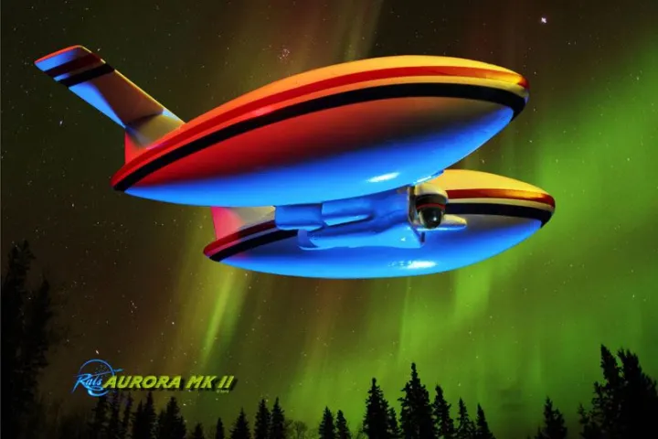 An artist's rendering of the completed Aurora airship