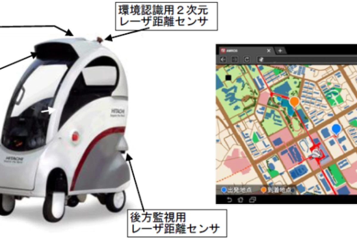 Hitachi's ROPITS' navigation system combines GPS, stereo cameras, and multiple laser range finders - and can drive to selected destinations on a tablet pc or mobile device