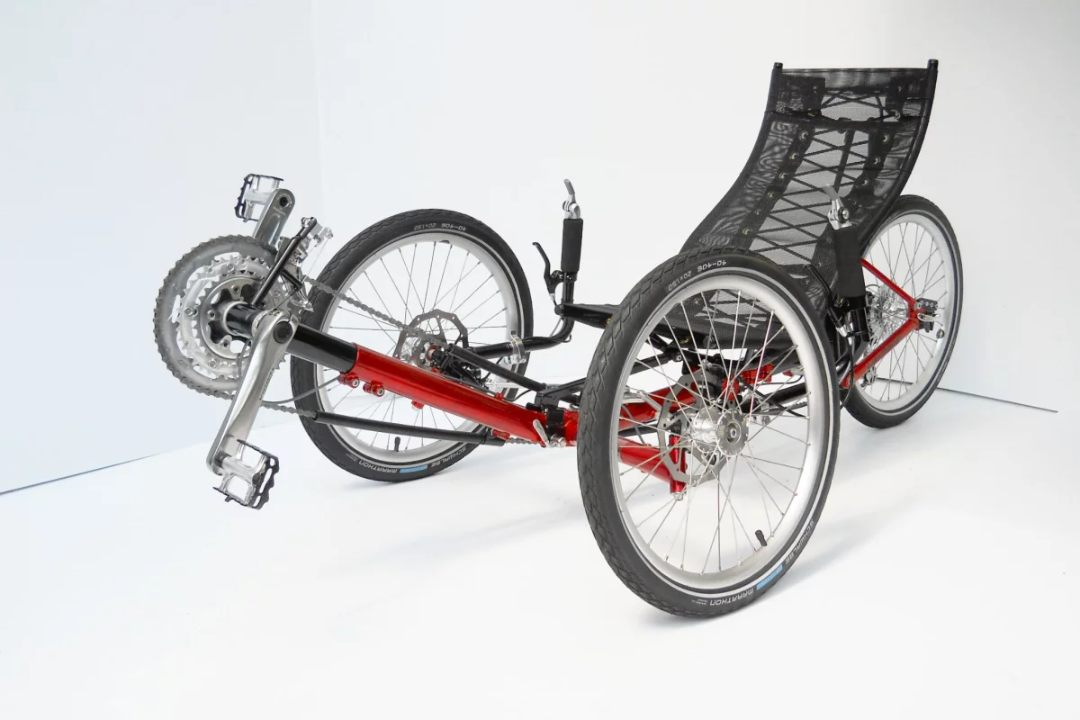 The Evolve recumbent trike reportedly folds up very small, very fast