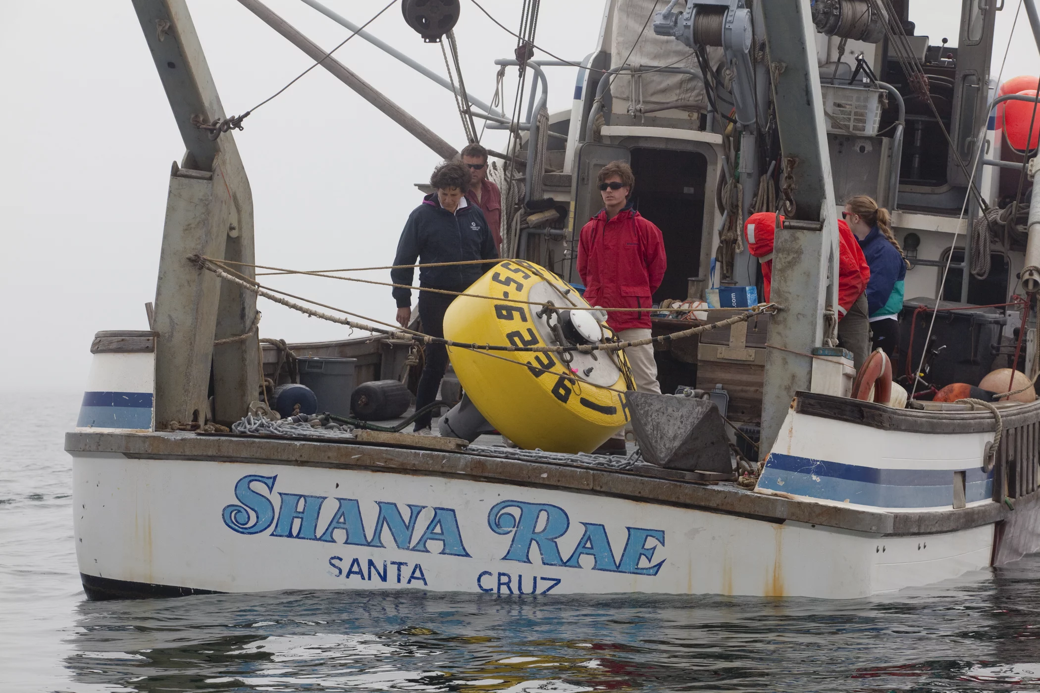 Static buoy being positioned for deployment (Photo: Stanford University, Kip Evans)
