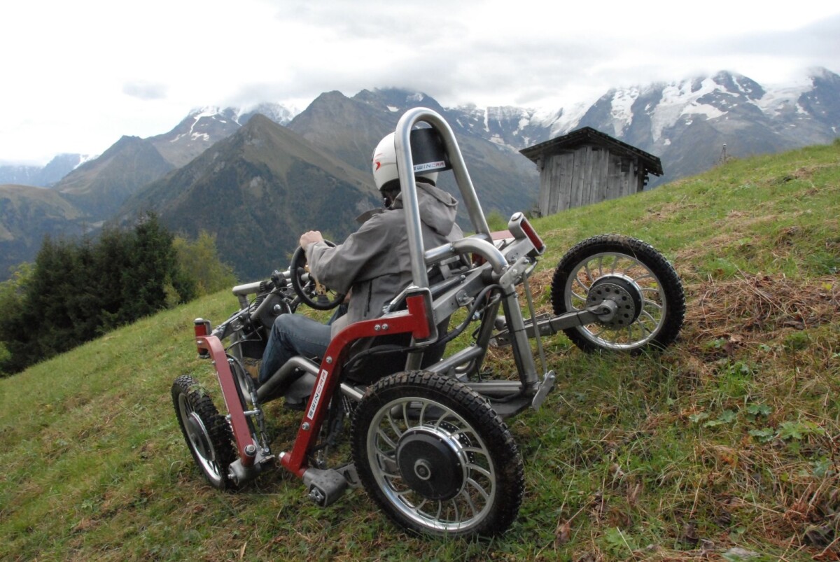 Swincar - capable of handling a 70% slope head on, and travelling across a 50% slope sideways