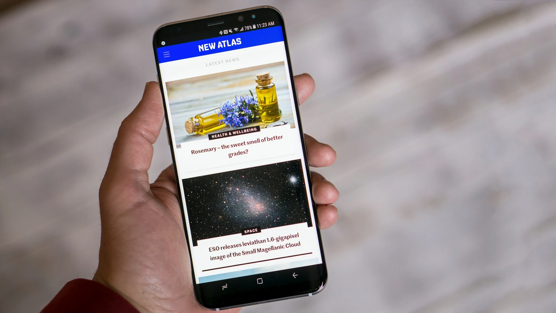The Galaxy S8+'s 6.2-in display (pictured) has roughly the same area as 2014's Nexus 6