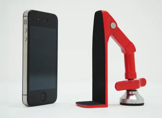 The size of the DoorJammer, as compared to an iPhone