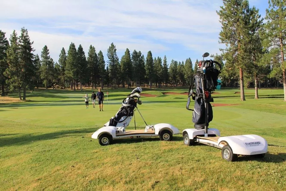 The GolfBoard's 25,000-mAh lithium-ion battery pack should allow its user to cover at least 18 holes on one charge