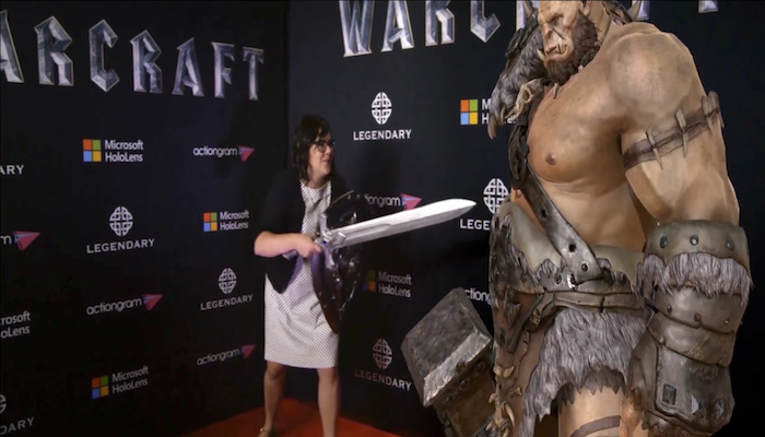 At the Hollywood premiere of Warcraft a few months ago, moviegoers could "meet" Orgrim Doomhammer via HoloLens