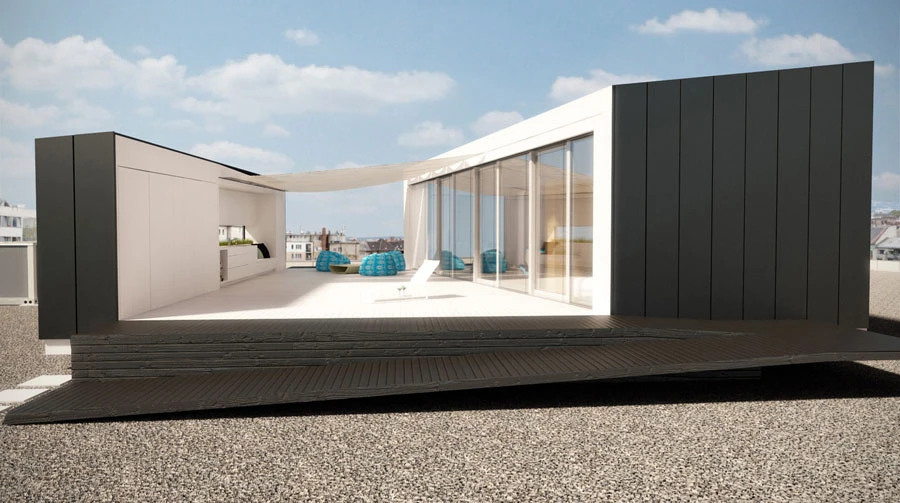 This central zone creates a private terrace that allows its occupants to spend a large amount of their time in the open air
