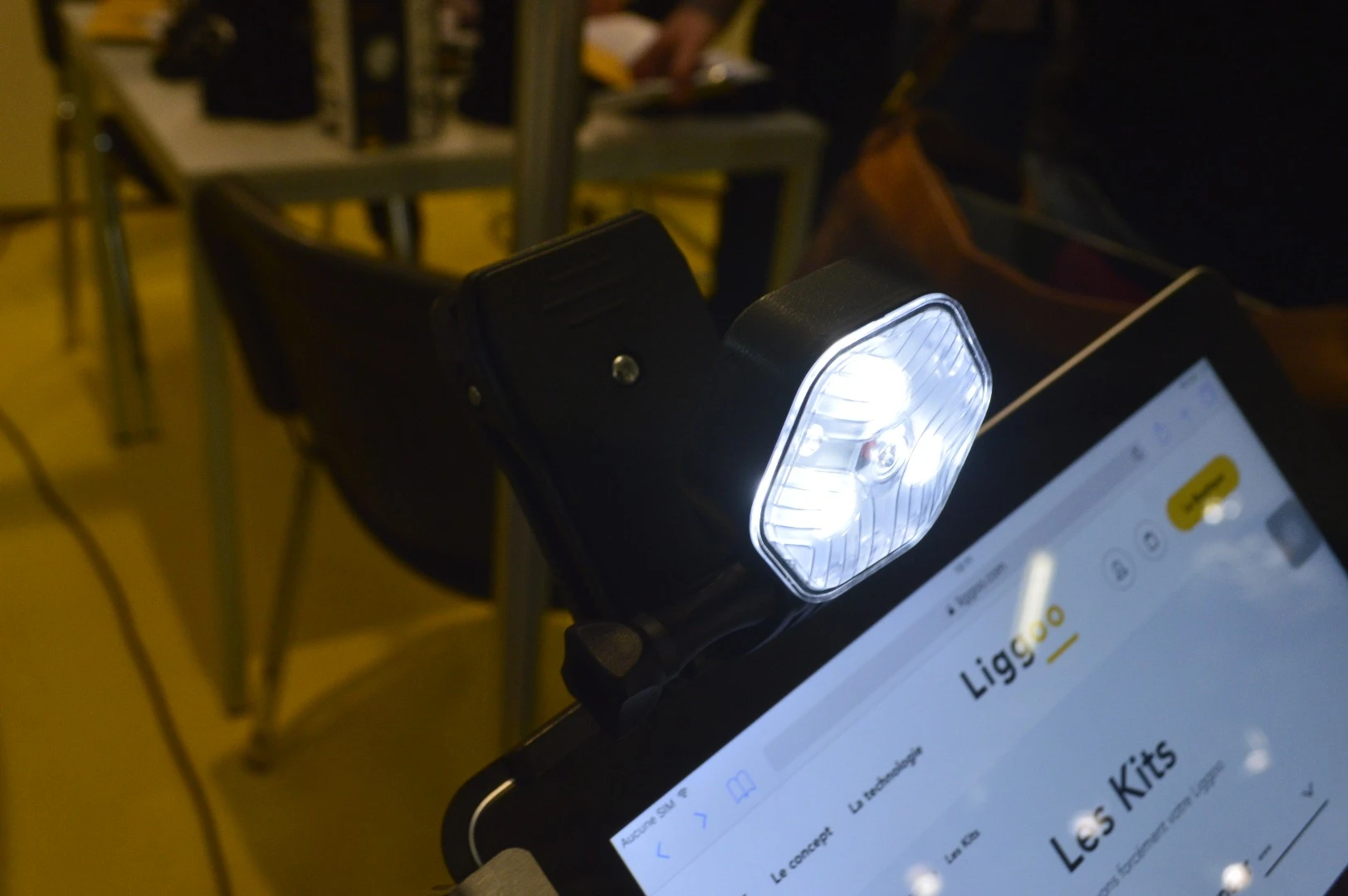 One of several modular lighting systems we've seen of late, the Liggoo uses a single light head with integrated battery and a variety of mounts, such as a headband, flashlight handle and tent hanger