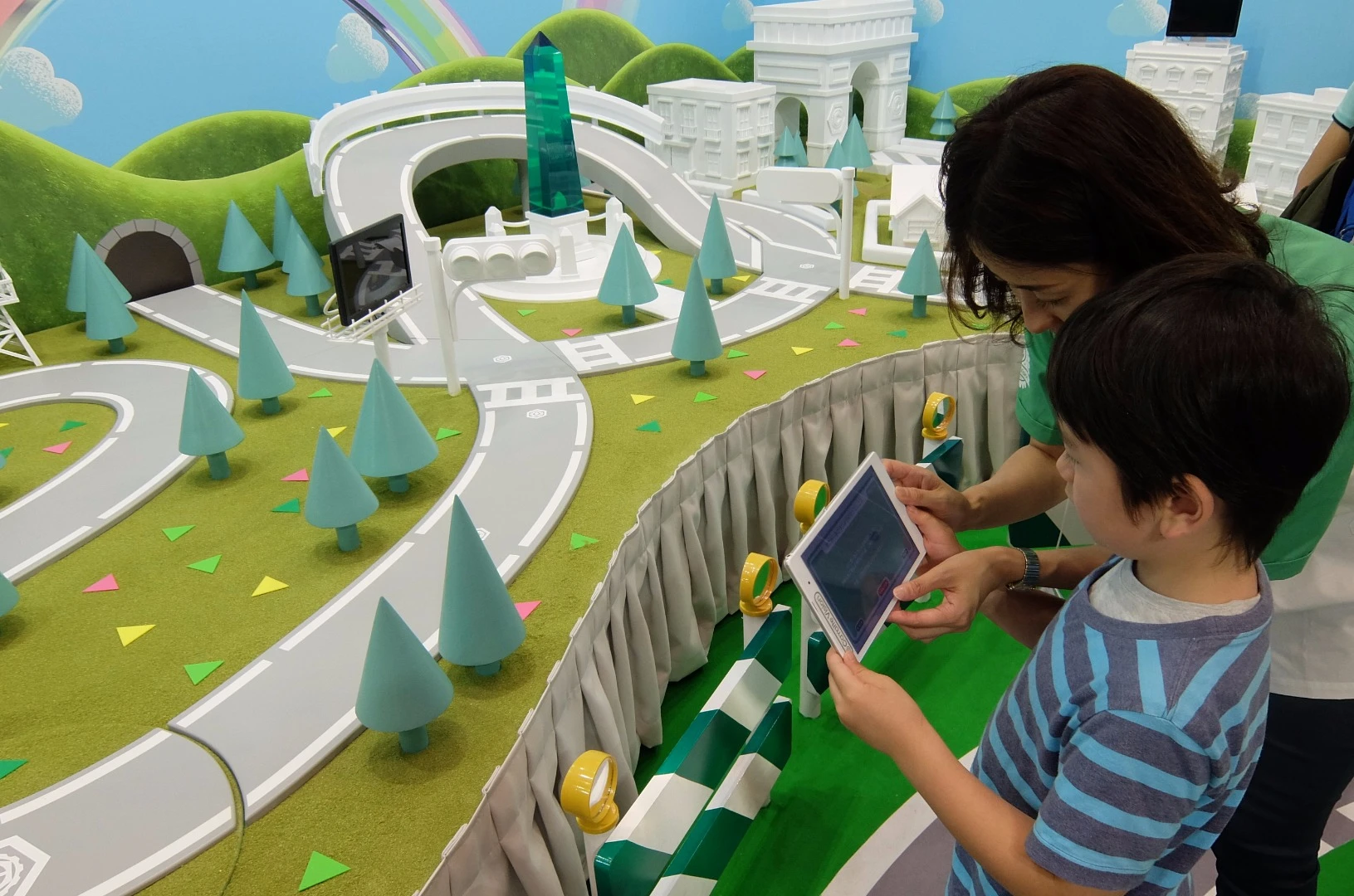Children were able to see their own toy Car design driving through the model town