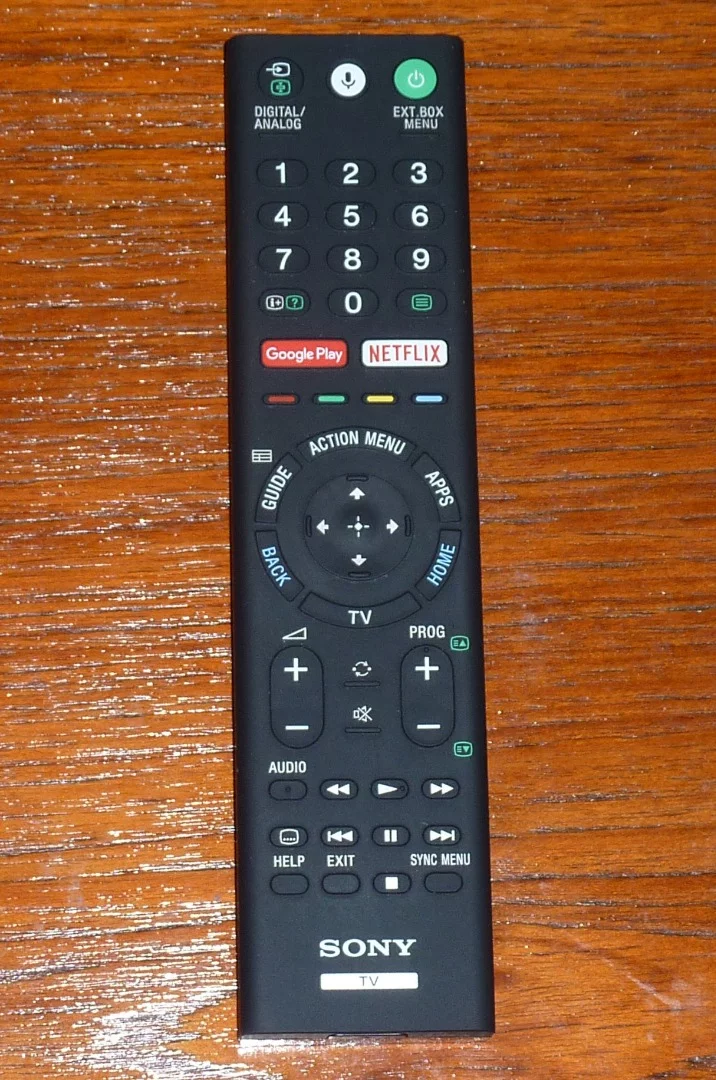 The remote control included with the A8F is pretty busy