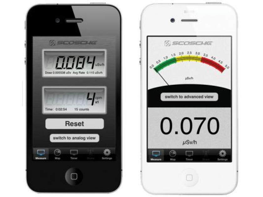 The RDTX radiation detector works with the radTEST app