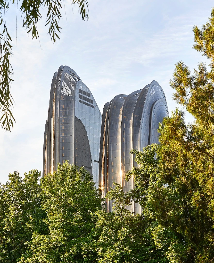 "The overall environment is shaped by smooth, curved surfaces of black and white, creating a quiet and mysterious atmosphere," says MAD Architects