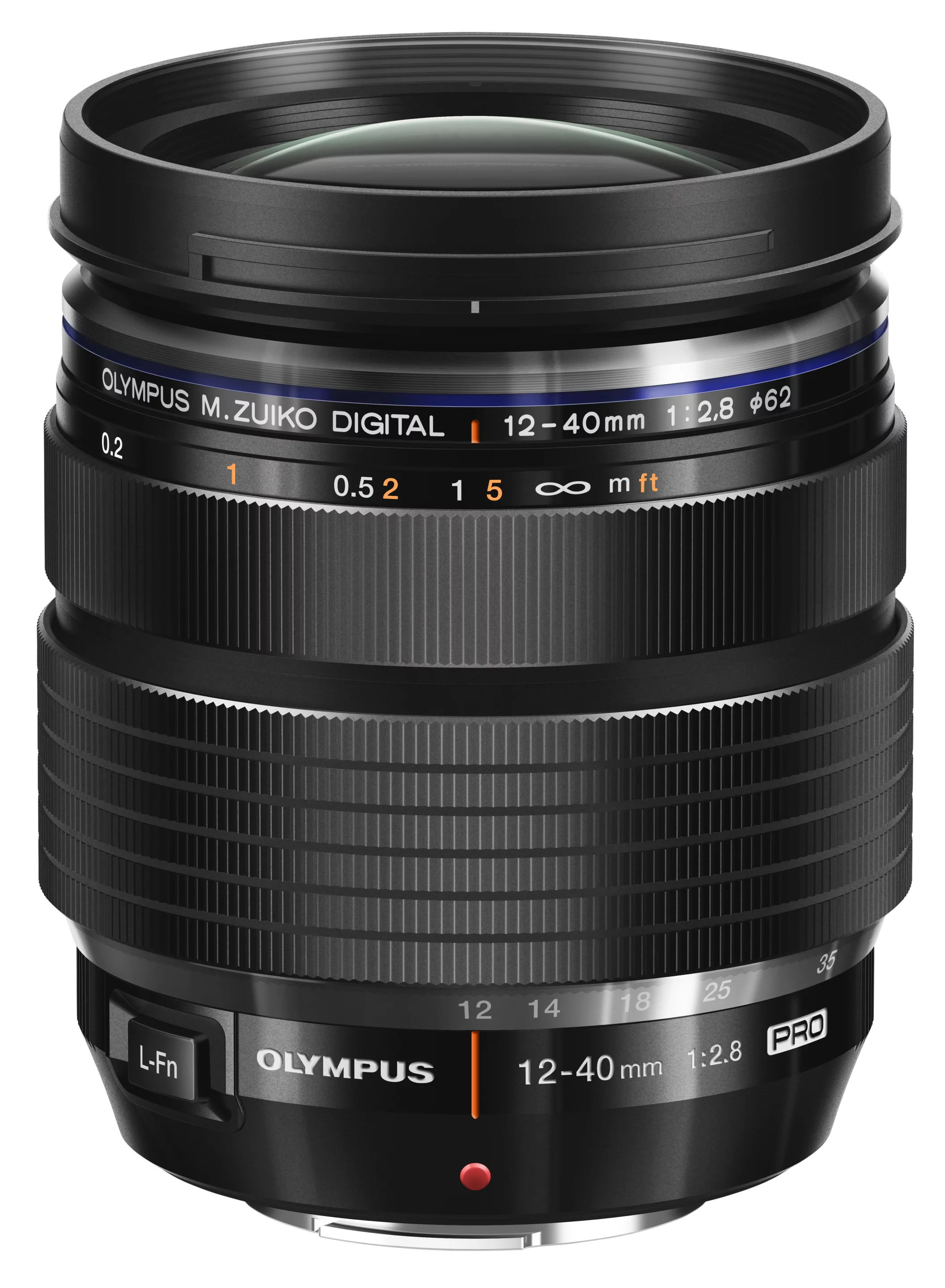 The M.ZUIKO Digital ED 12 - 40 mm f2.8 PRO lens gives a 35 mm format focal length equivalent of 24 - 80 mm