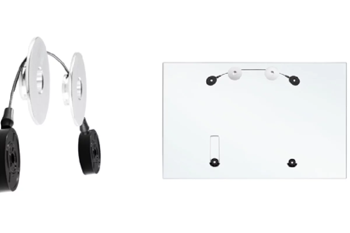 The Atdec Telehook TH-400-LED is a wire-based slim mount that can hang TVs weighing up to 50kgs similar to how you would hang a picture on a wall