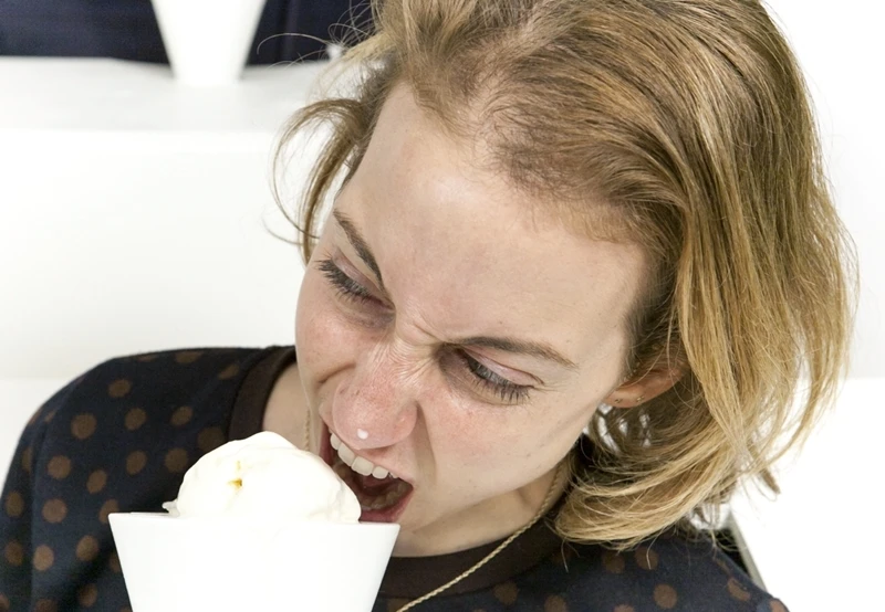 The sound produced can be changed by licking the ice cream in different ways