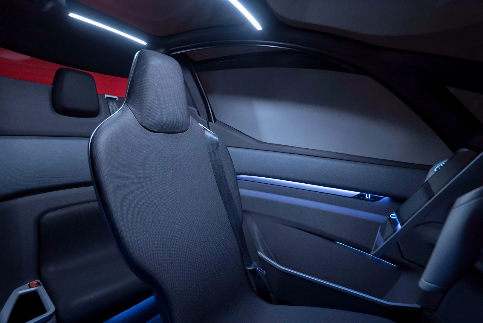 The passenger sits behind the driver in Uniti's One EV