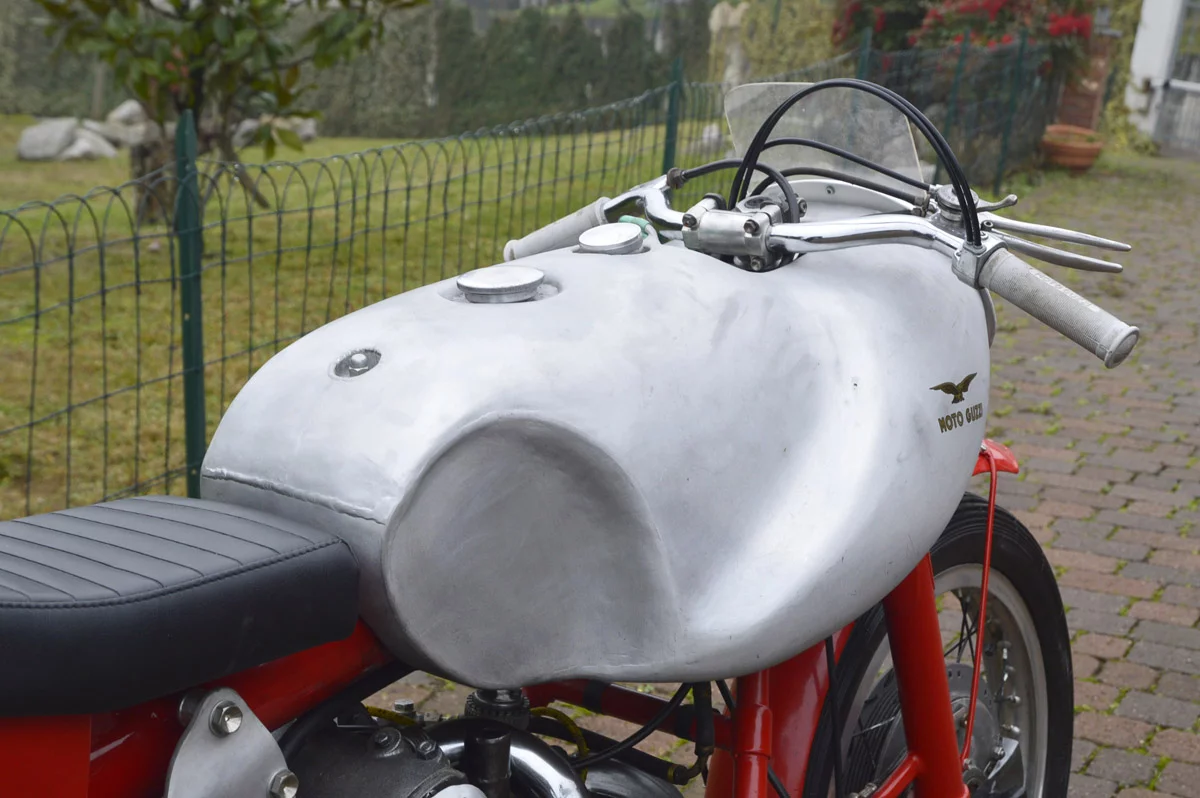 It may look like a Ducati at first glance, but with it's cylinders angled at 120° (and a 180° crank pin offset), the Moto Guzzi 500 V-twin predates Taglioni's Ducati L-twin (90°) design by nearly four decades. Conceived (like Vincent and Ducati) to take advantage of a strong single cylinder engine, the bike won major premier class Grands Prix both before and after WW2. A significant motorcycle that just might exceed it's estimate of £120,000 to £130,000 ($170,000 to $185,000).