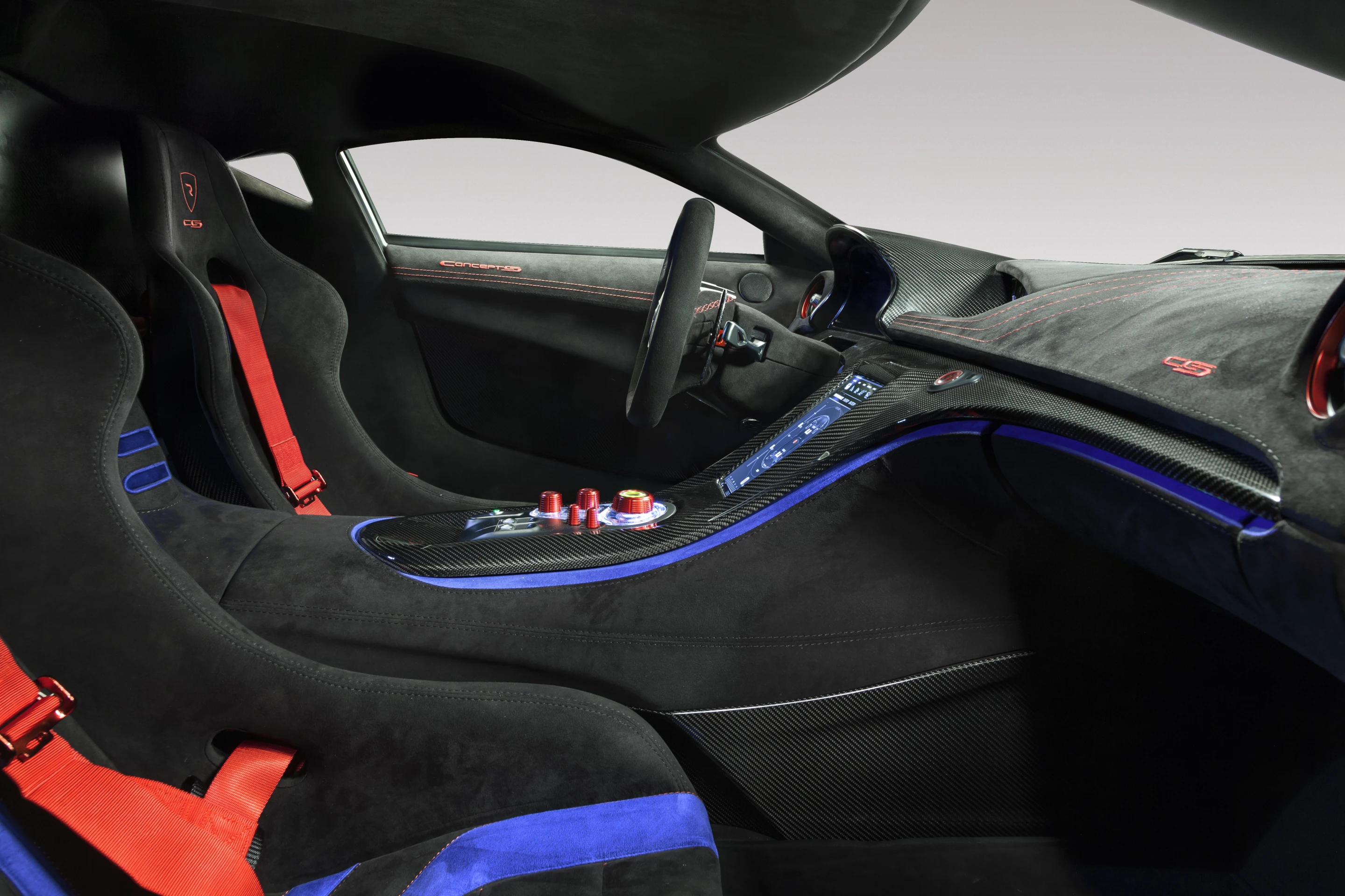The Concept S includes Alcantara interior trim and blue accents