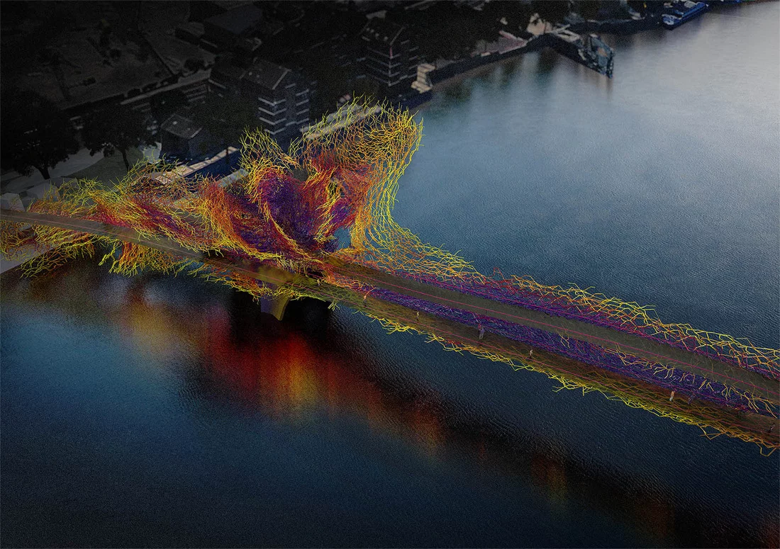 A bridge with unusual colorful decoration (Image: NEP Bridge Competition)