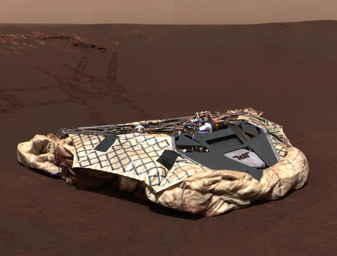 Landing stage that carried Opportunity to the surface of Mars