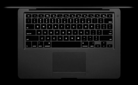 The Apple Air's backlit keyboard