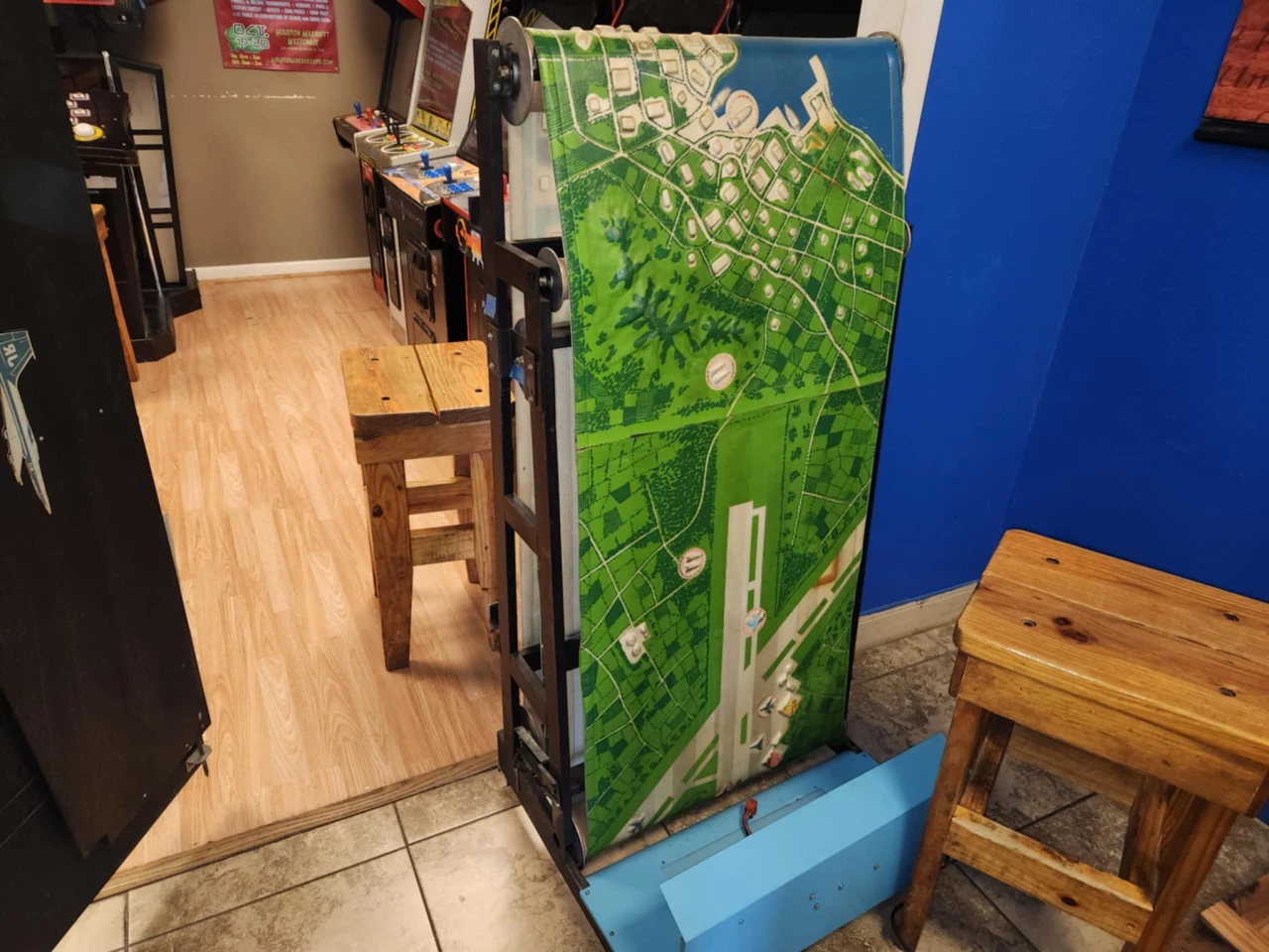 The canvas, seen here wheeled out of the cabinet