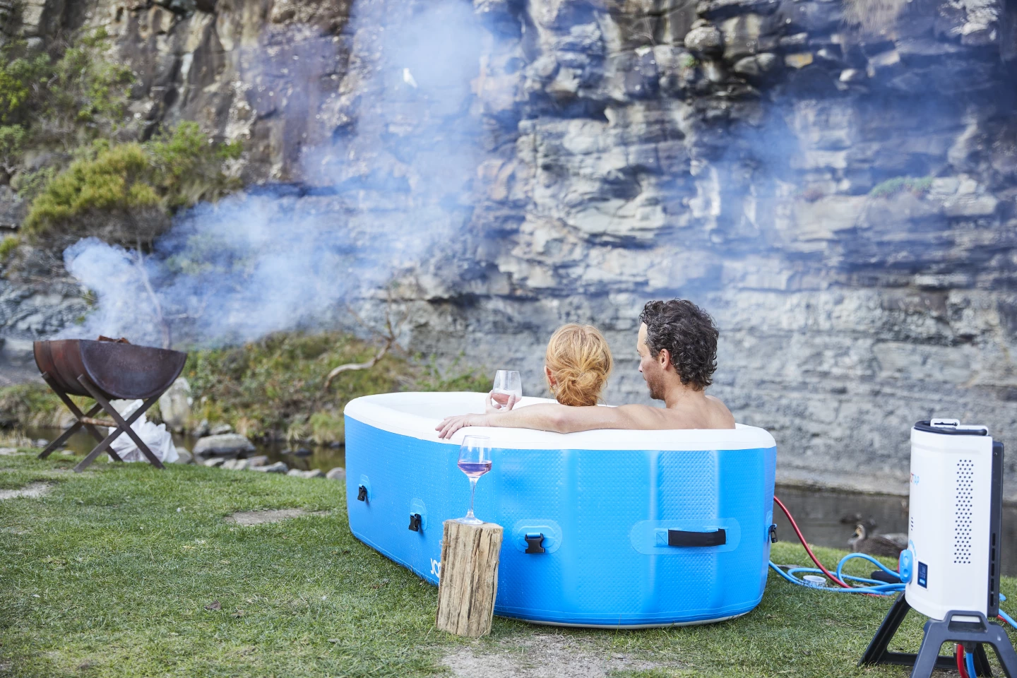 Take your base camp to the next level with Joolca's inflatable, soak-anywhere hot tub