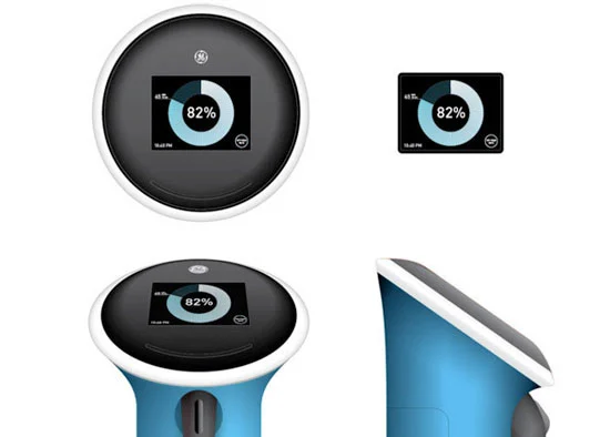 The user interface indicates charging progress and the LED edging will turn green when the vehicle is fully charged