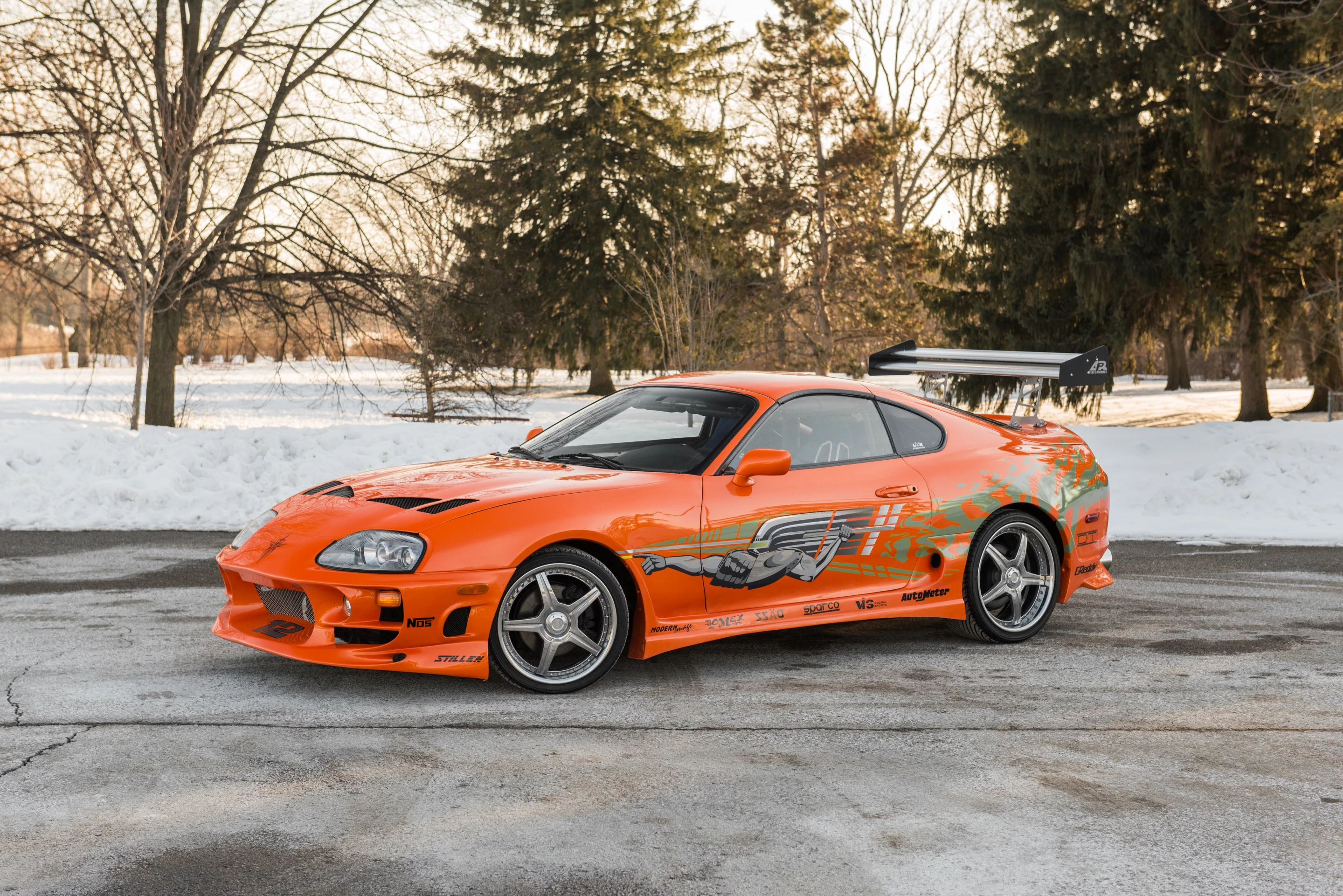This car just might be one that surprises as the recently deceased Paul Walker is the posthumous star of Furious 7, a movie that has just been released and is smashing box office records willy nilly. The car is the iconic orange Toyota Supra driven by Walker in The Fast and The Furious (2001), is expected to fetch $150,000 to $200,000 but ... anything could happen on the day.