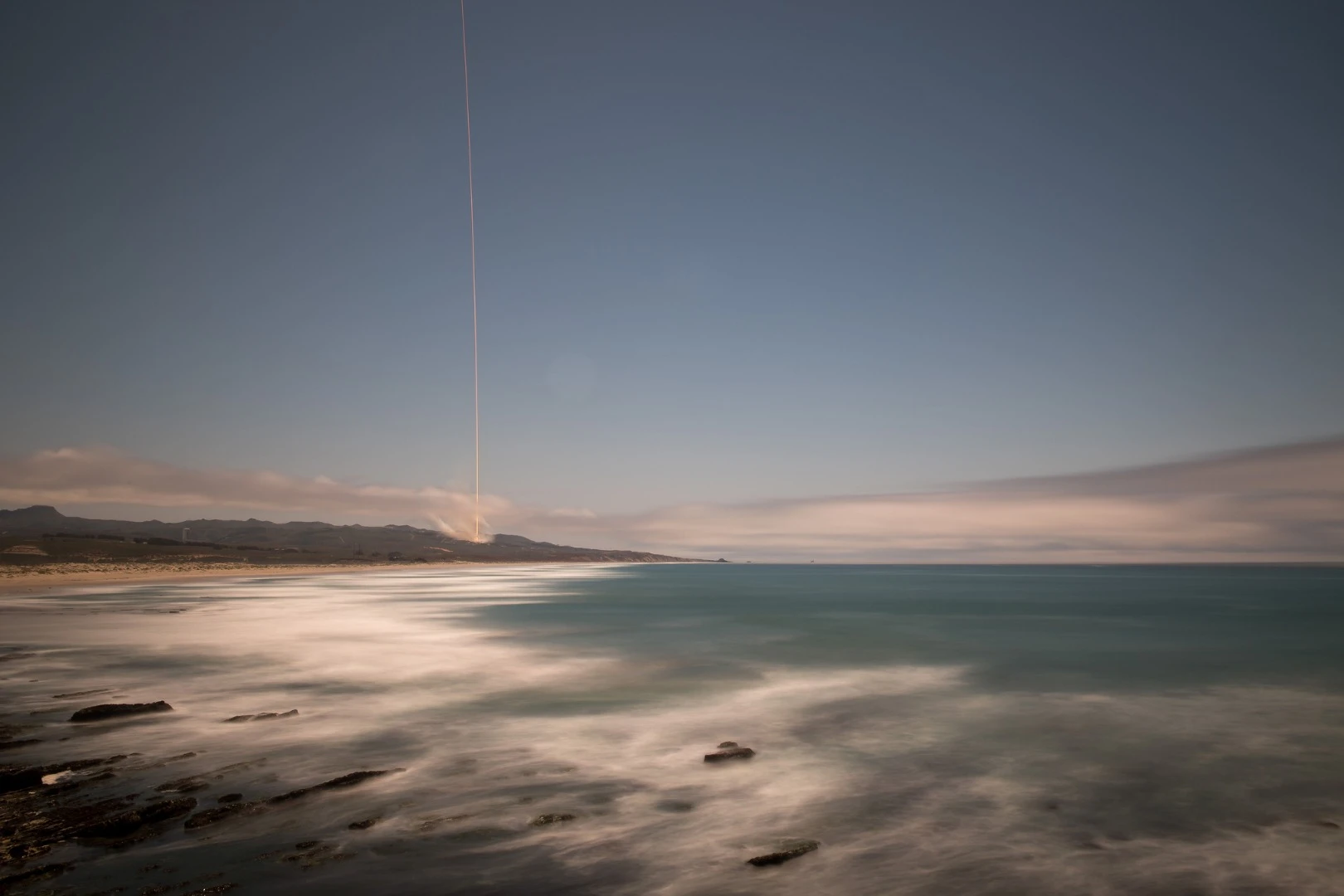Long exposure shot of the GRACE Follow-On mission lifting off on Tuesday
